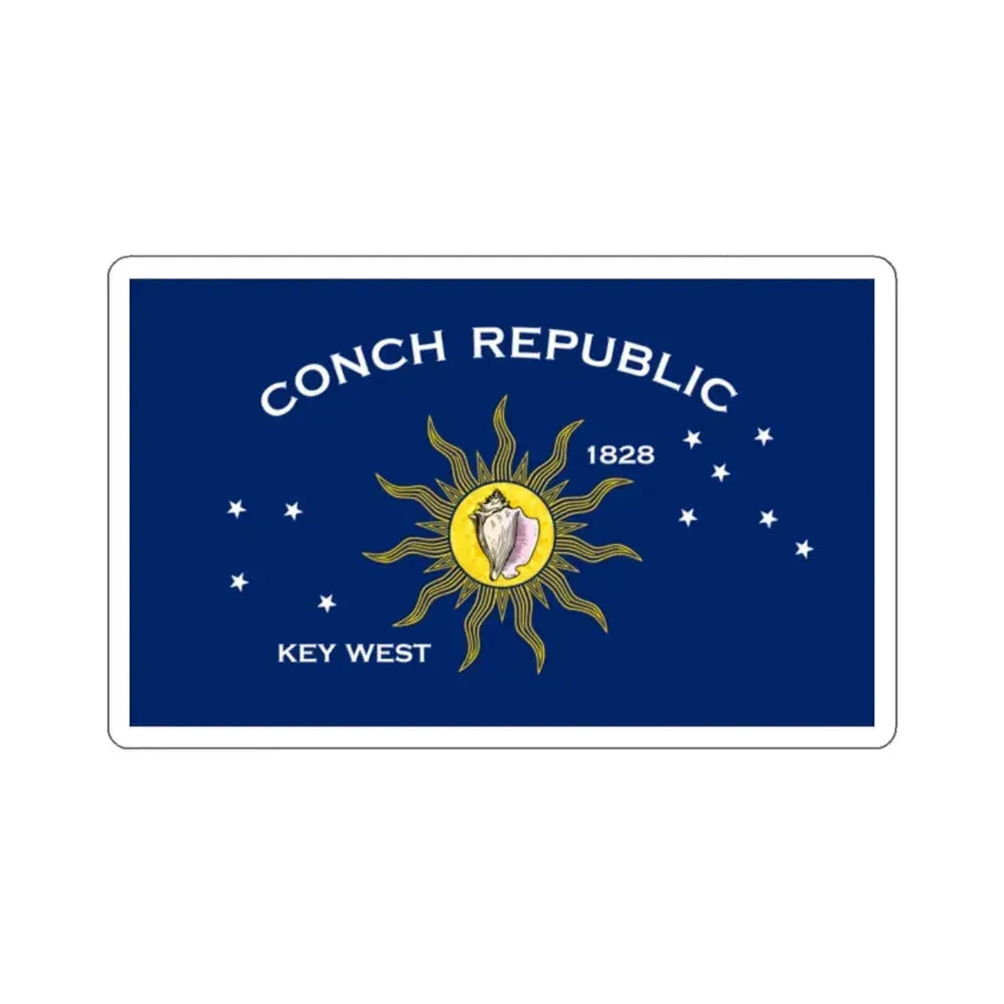 Flag of Key West, Florida - STICKER Vinyl Kiss-Cut Decal 2 Inch White - The Sticker Space