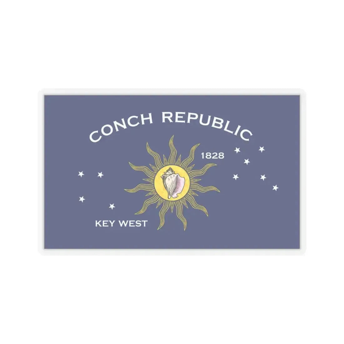 Flag of Key West, Florida - STICKER Vinyl Kiss-Cut Decal 3 Inch Transparent - The Sticker Space