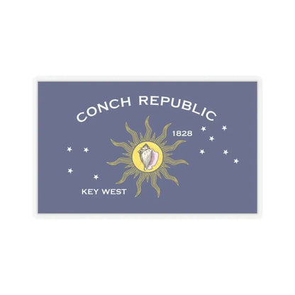 Flag of Key West, Florida - STICKER Vinyl Kiss-Cut Decal 3 Inch Transparent - The Sticker Space
