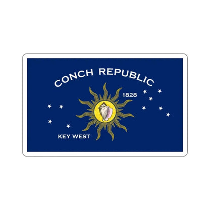 Flag of Key West, Florida - STICKER Vinyl Kiss-Cut Decal 3 Inch White - The Sticker Space