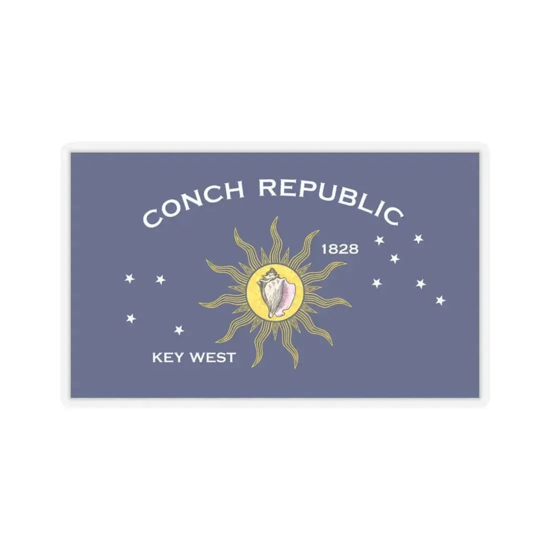 Flag of Key West, Florida - STICKER Vinyl Kiss-Cut Decal 4 Inch Transparent - The Sticker Space