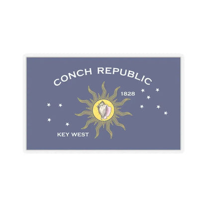 Flag of Key West, Florida - STICKER Vinyl Kiss-Cut Decal 4 Inch Transparent - The Sticker Space