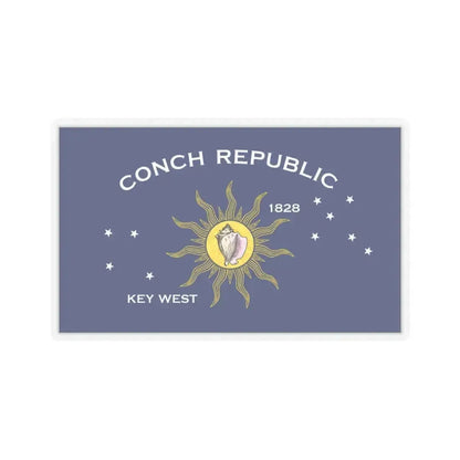 Flag of Key West, Florida - STICKER Vinyl Kiss-Cut Decal 6 Inch Transparent - The Sticker Space
