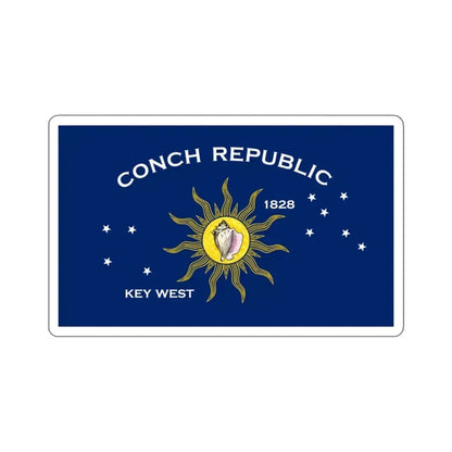 Flag of Key West, Florida - STICKER Vinyl Kiss-Cut Decal 6 Inch White - The Sticker Space