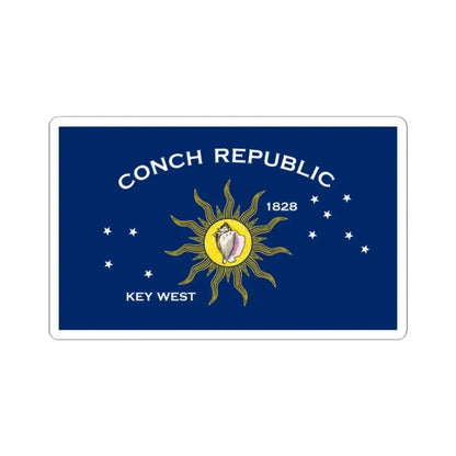 Flag of Key West Florida (United States) STICKER Vinyl Kiss-Cut Decal 2 Inch White - The Sticker Space