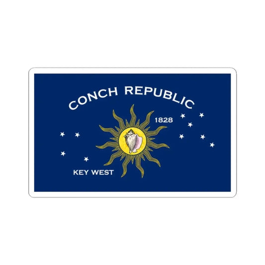 Flag of Key West Florida (United States) STICKER Vinyl Kiss-Cut Decal 2 Inch White - The Sticker Space