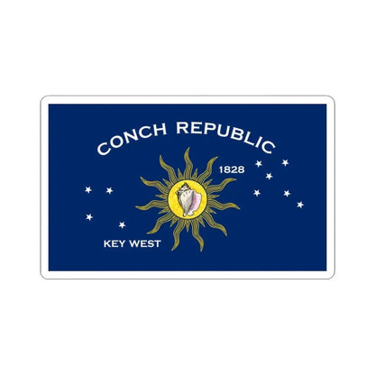 Flag of Key West Florida (United States) STICKER Vinyl Kiss-Cut Decal 3 Inch White - The Sticker Space