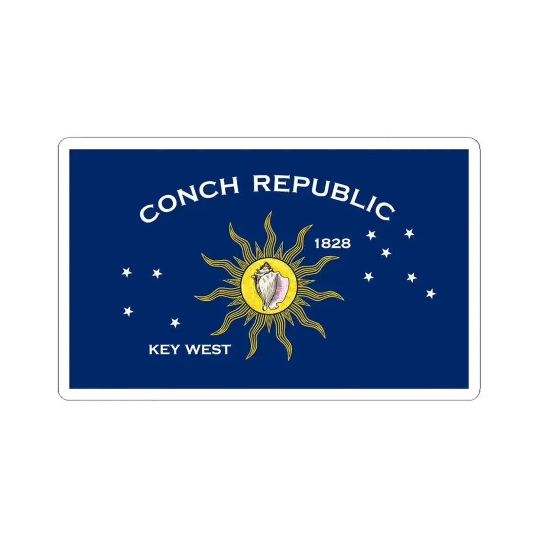 Flag of Key West Florida (United States) STICKER Vinyl Kiss-Cut Decal 6 Inch White - The Sticker Space