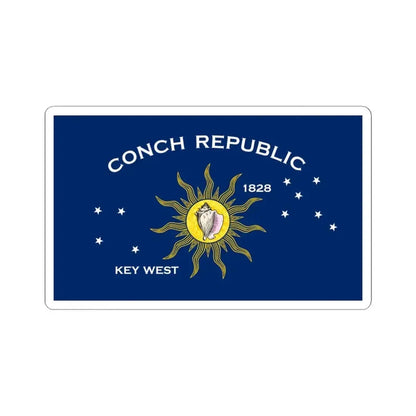 Flag of Key West Florida (United States) STICKER Vinyl Kiss-Cut Decal 6 Inch White - The Sticker Space