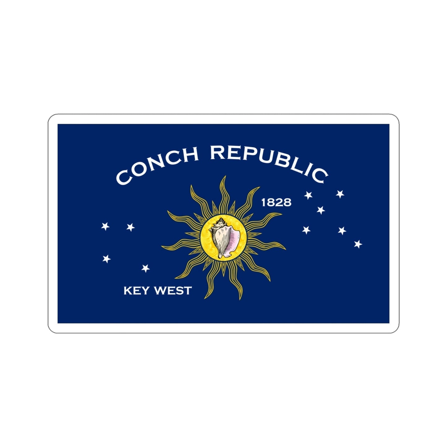 Flag of Key West Florida USA STICKER Vinyl Die-Cut Decal-4 Inch-The Sticker Space