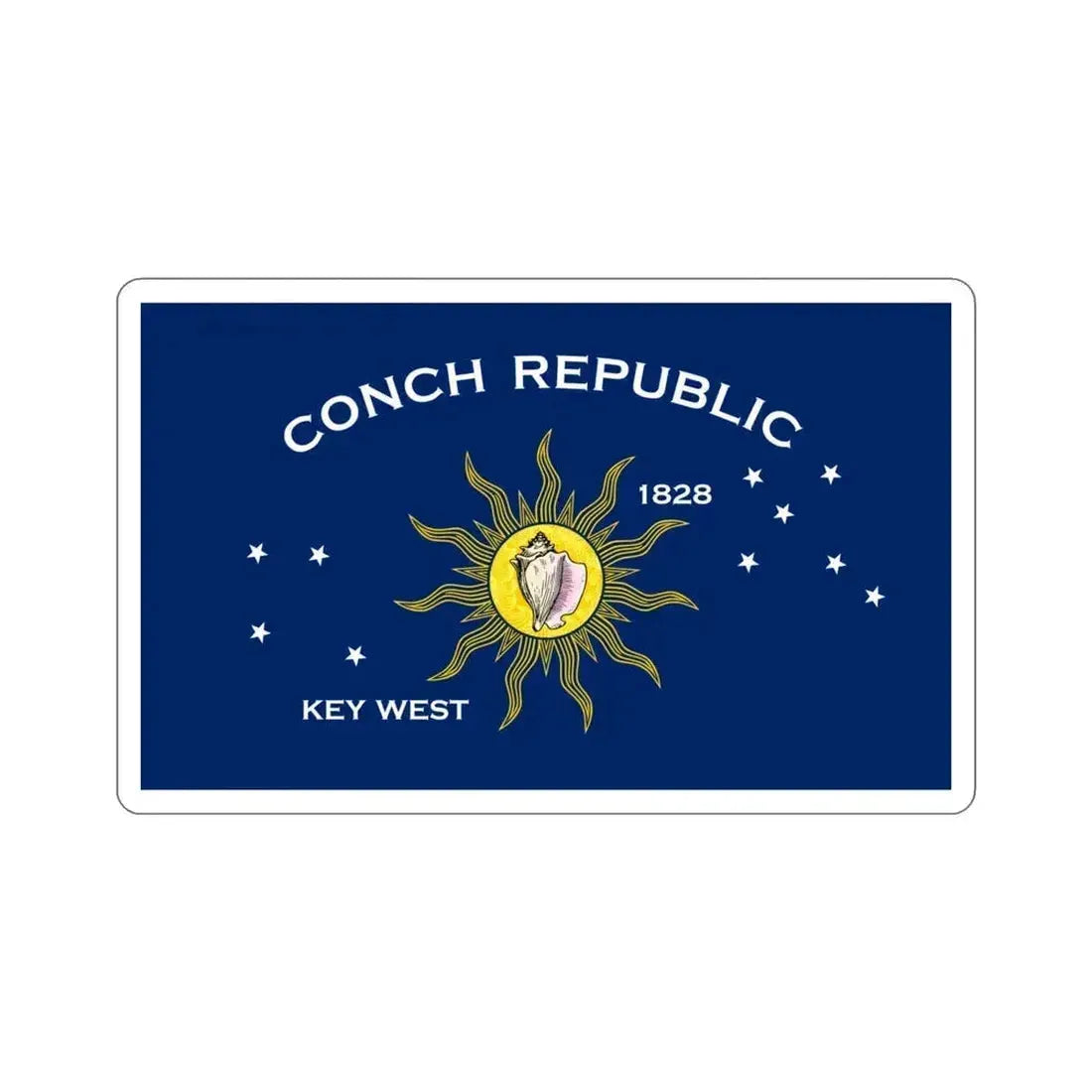 Flag of Key West Florida USA STICKER Vinyl Die-Cut Decal 4 Inch - The Sticker Space