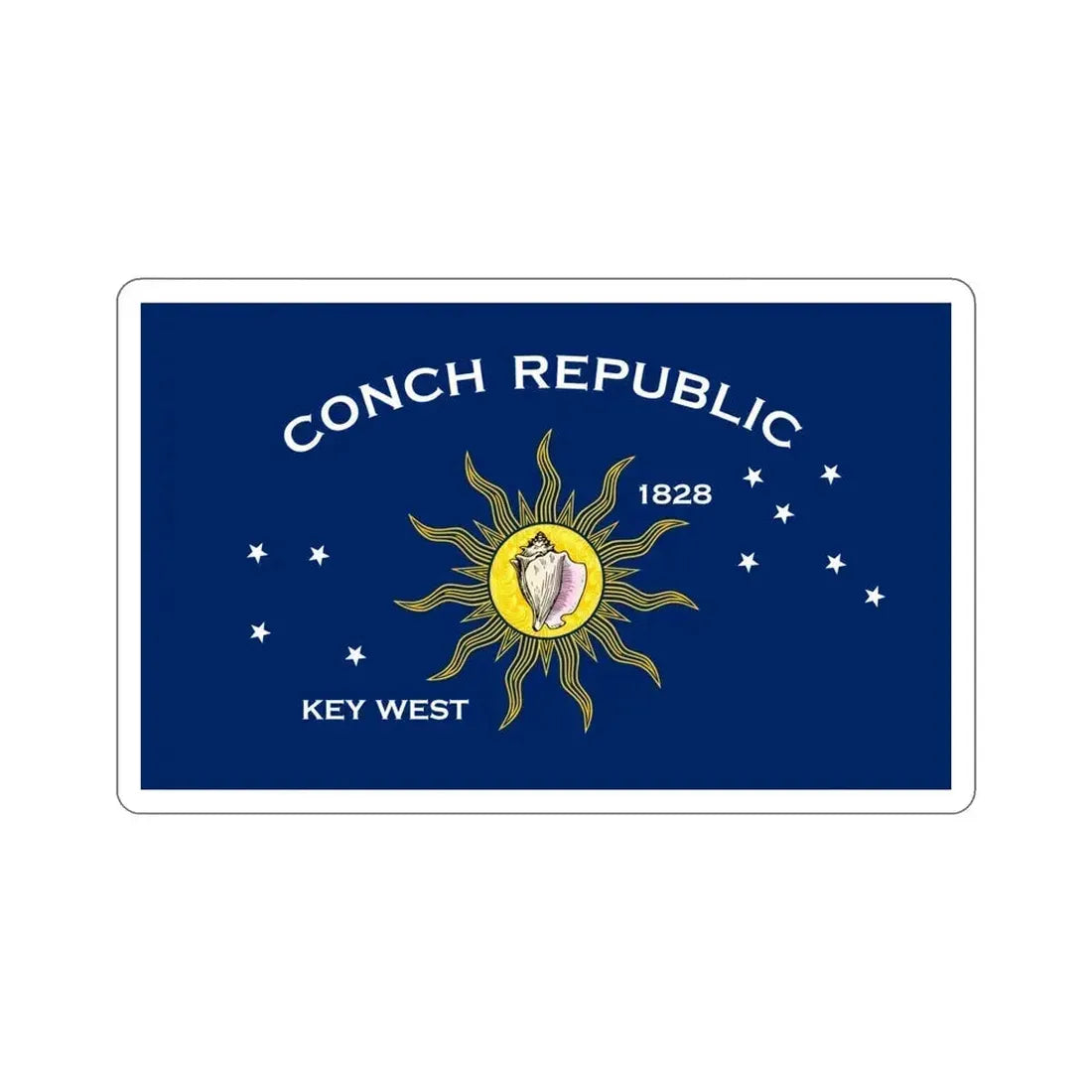 Flag of Key West Florida USA STICKER Vinyl Die-Cut Decal 6 Inch - The Sticker Space