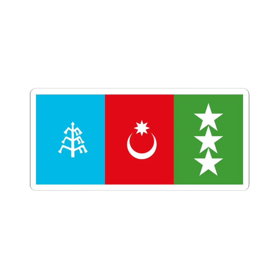Flag of Khalaj People Fictive (Iran) STICKER Vinyl Kiss-Cut Decal 3 Inch White - The Sticker Space