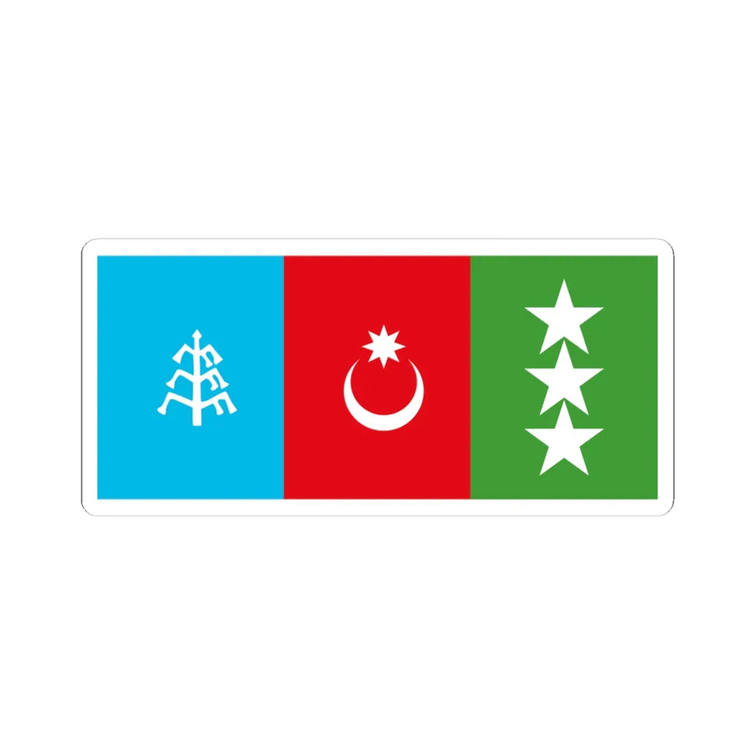 Flag of Khalaj People Fictive (Iran) STICKER Vinyl Kiss-Cut Decal 4 Inch White - The Sticker Space