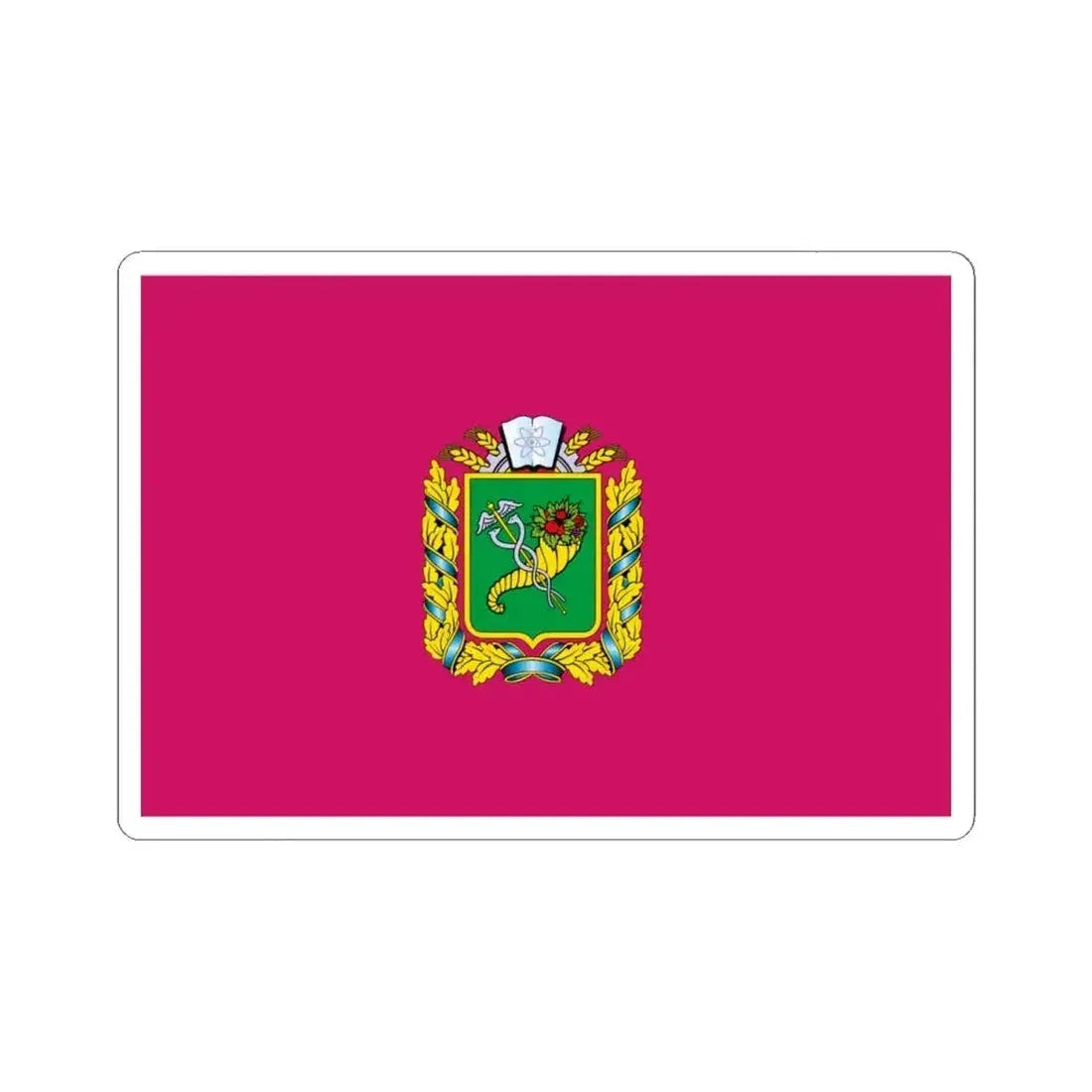 Flag of Kharkiv Oblast Ukraine - STICKER Vinyl Kiss-Cut Decal 4 Inch White - The Sticker Space
