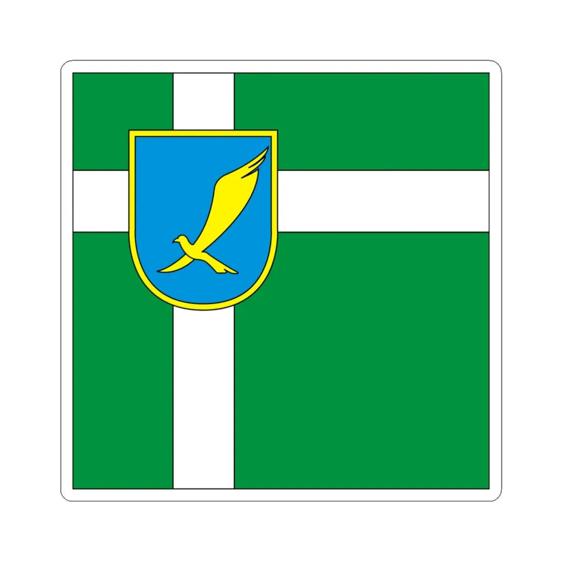 Flag of Khartsyzk (Ukraine) STICKER Vinyl Kiss-Cut Decal 6 Inch White - The Sticker Space