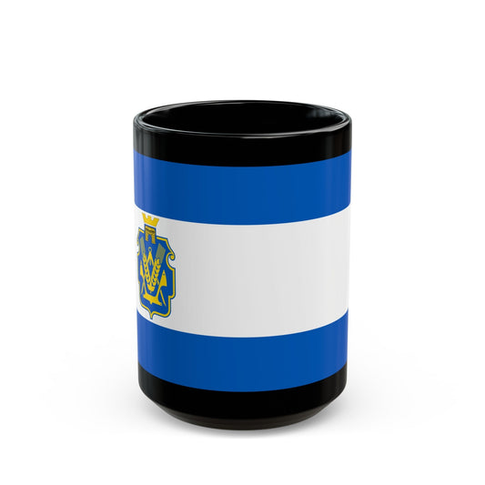 Flag of Kherson Oblast Ukraine - Black Coffee Mug-15oz-The Sticker Space