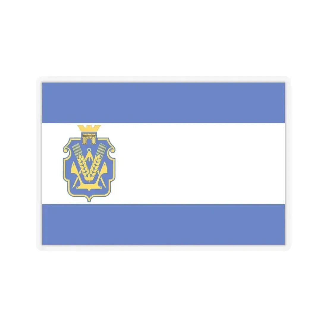Flag of Kherson Oblast Ukraine - STICKER Vinyl Kiss-Cut Decal 3 Inch Transparent - The Sticker Space