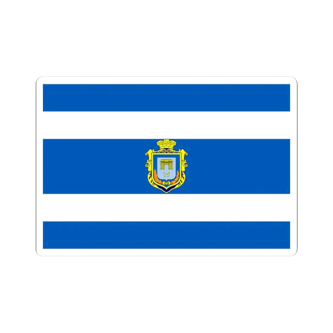Flag of Kherson (Ukraine) STICKER Vinyl Kiss-Cut Decal 3 Inch White - The Sticker Space