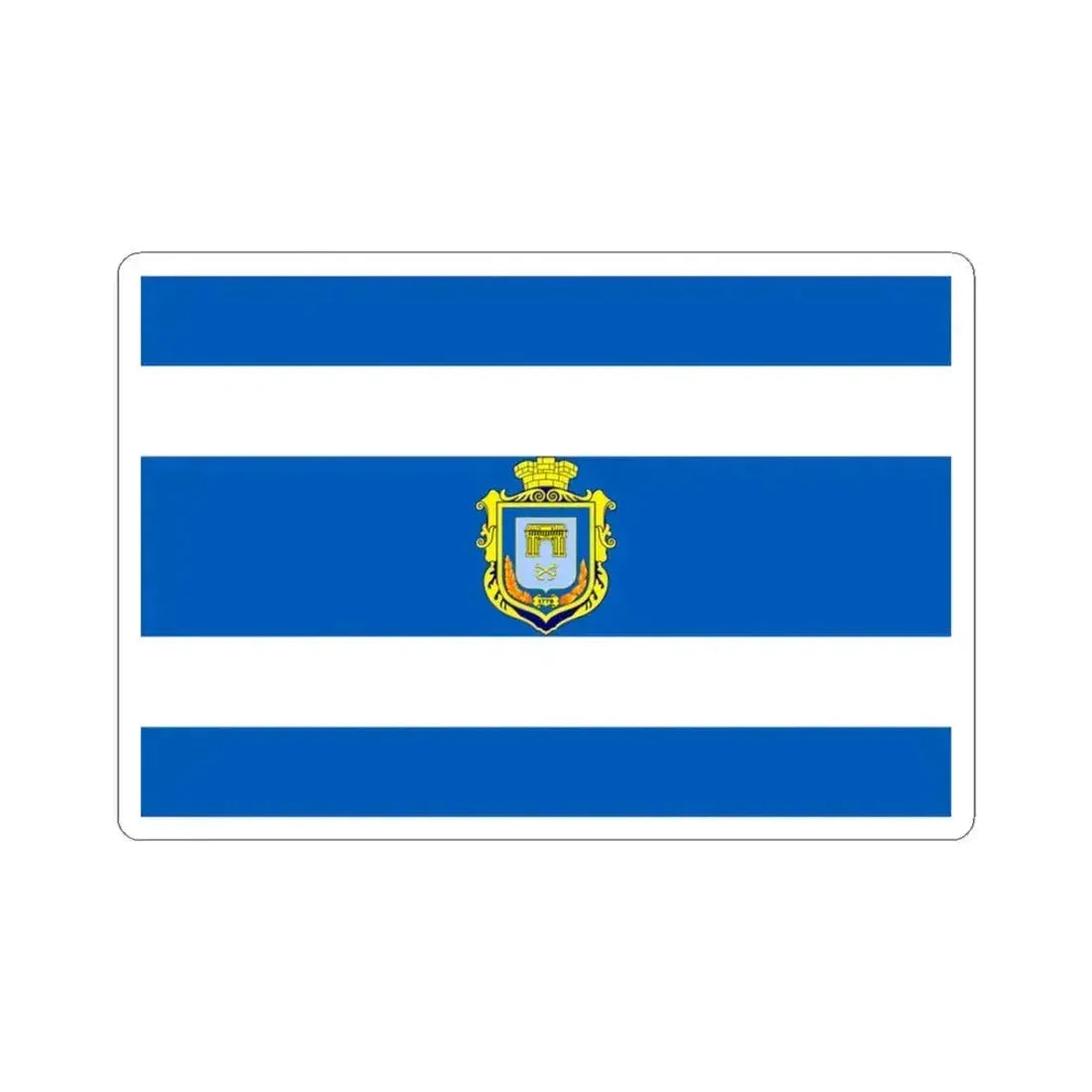 Flag of Kherson Ukraine - STICKER Vinyl Kiss-Cut Decal 3 Inch White - The Sticker Space