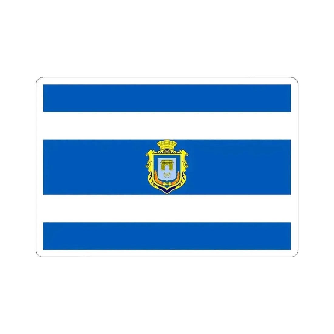 Flag of Kherson Ukraine - STICKER Vinyl Kiss-Cut Decal 4 Inch White - The Sticker Space