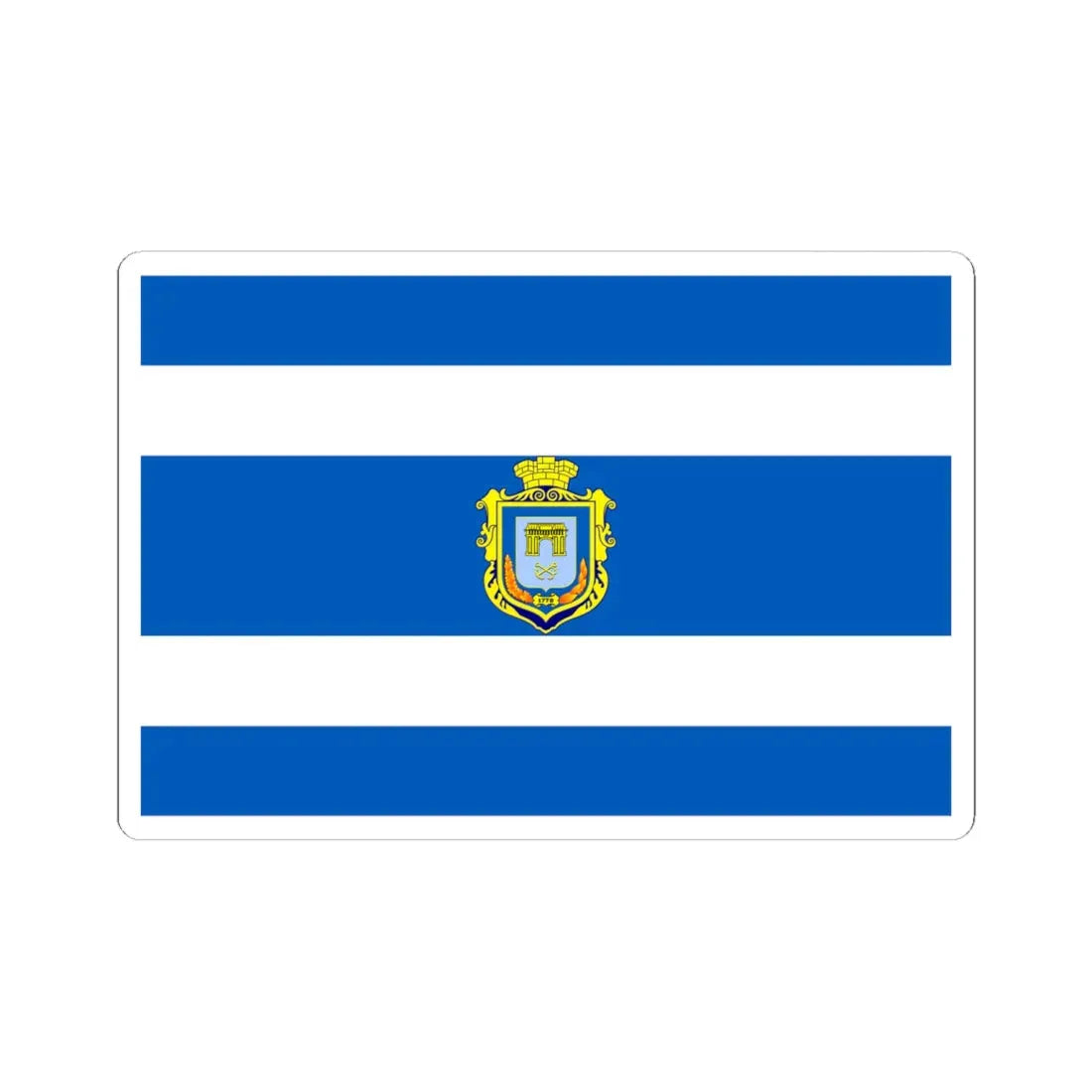 Flag of Kherson (Ukraine) STICKER Vinyl Kiss-Cut Decal 6 Inch White - The Sticker Space