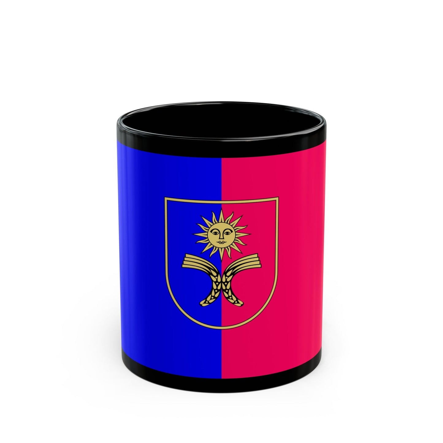 Flag of Khmelnytskyi Oblast Ukraine - Black Coffee Mug-11oz-The Sticker Space