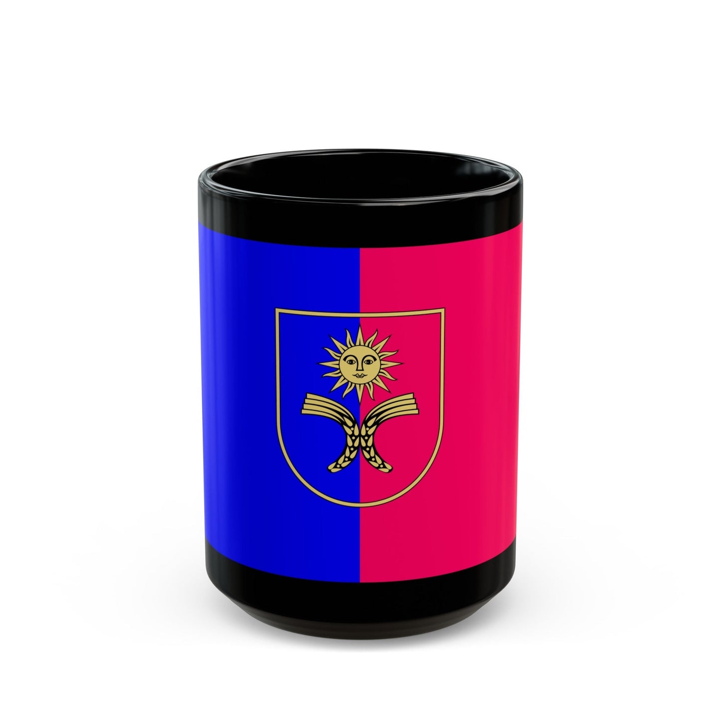 Flag of Khmelnytskyi Oblast Ukraine - Black Coffee Mug-15oz-The Sticker Space