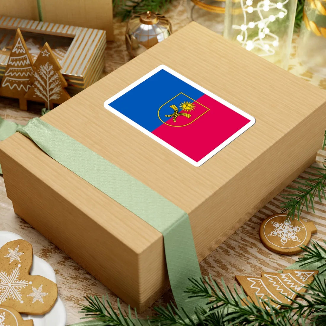 Flag of Khmelnytskyi Oblast (Ukraine) STICKER Vinyl Kiss-Cut Decal - The Sticker Space