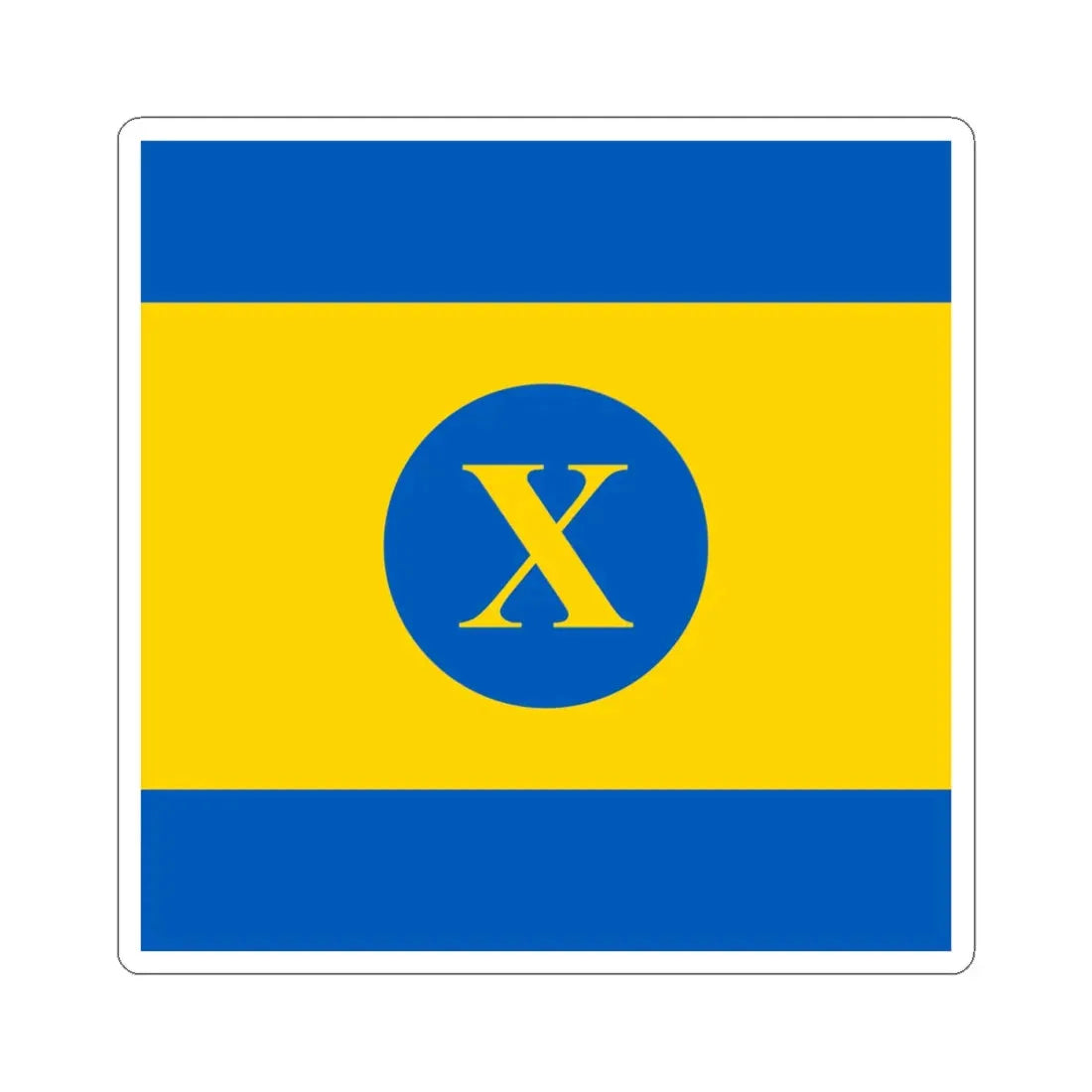 Flag of Khodoriv (Ukraine) STICKER Vinyl Kiss-Cut Decal 4 Inch White - The Sticker Space