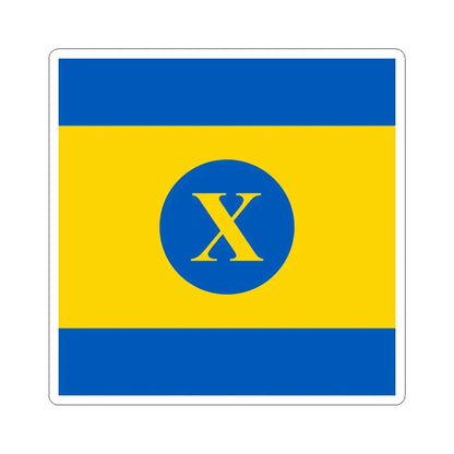 Flag of Khodoriv (Ukraine) STICKER Vinyl Kiss-Cut Decal 4 Inch White - The Sticker Space