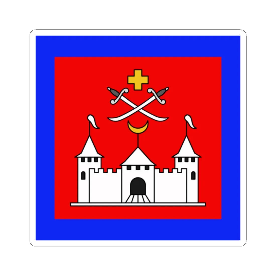 Flag of Khotyn (Ukraine) STICKER Vinyl Kiss-Cut Decal 2 Inch White - The Sticker Space