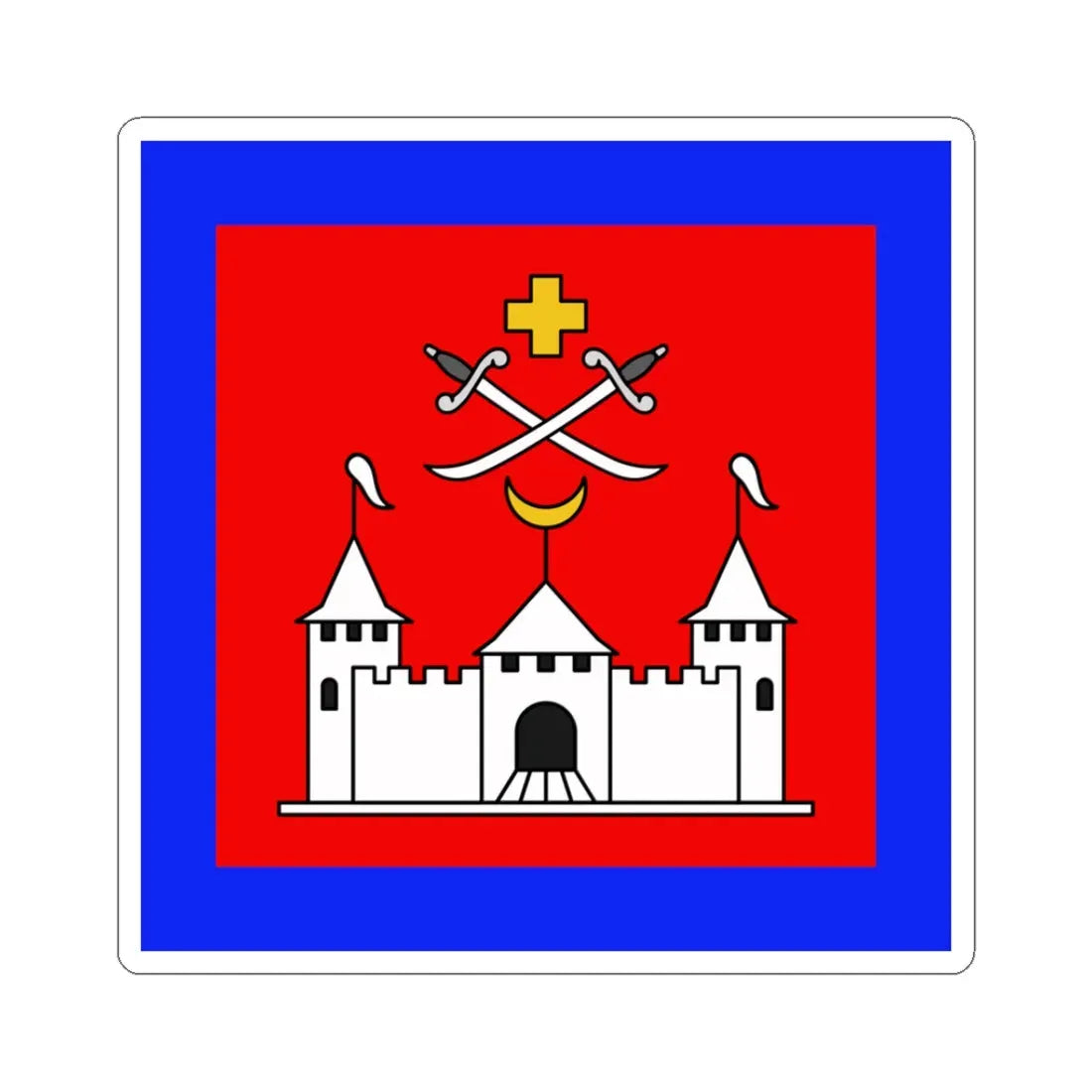 Flag of Khotyn (Ukraine) STICKER Vinyl Kiss-Cut Decal 3 Inch White - The Sticker Space