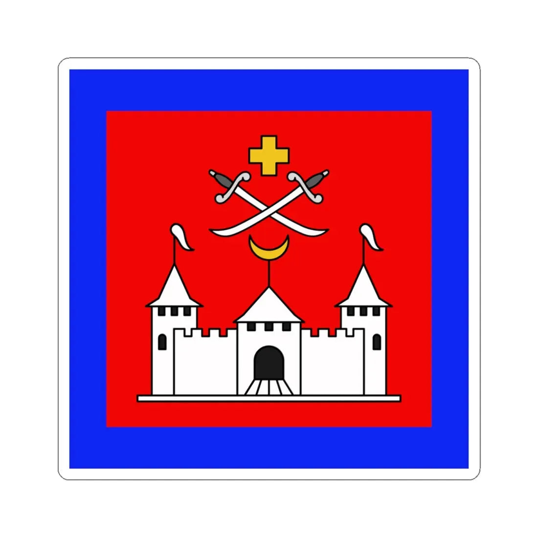 Flag of Khotyn (Ukraine) STICKER Vinyl Kiss-Cut Decal 4 Inch White - The Sticker Space