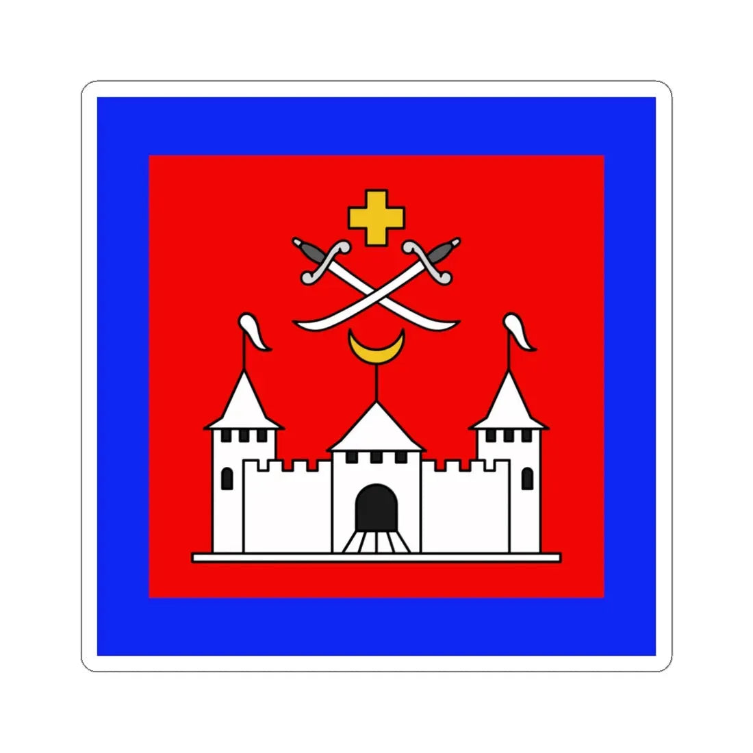 Flag of Khotyn (Ukraine) STICKER Vinyl Kiss-Cut Decal 6 Inch White - The Sticker Space