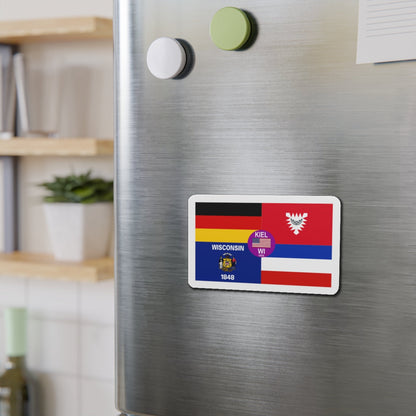 Flag of Kiel Wisconsin - Die-Cut Magnet-The Sticker Space