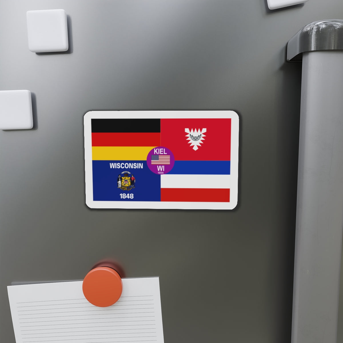 Flag of Kiel Wisconsin - Die-Cut Magnet-The Sticker Space