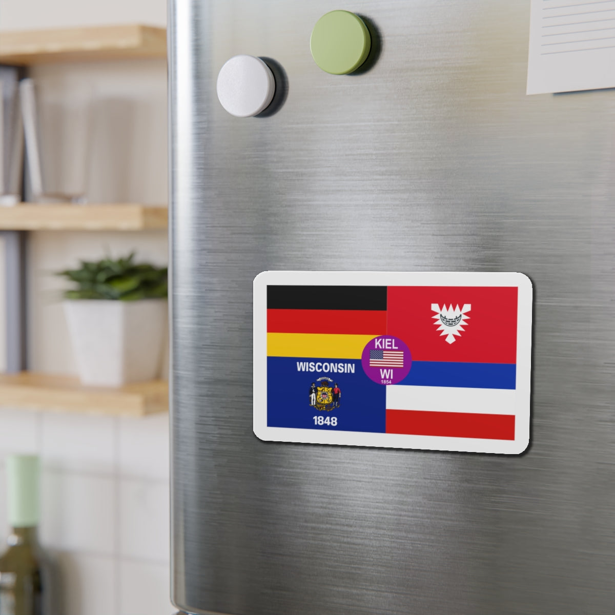 Flag of Kiel Wisconsin - Die-Cut Magnet-The Sticker Space