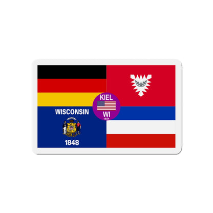 Flag of Kiel Wisconsin - Die-Cut Magnet-4" x 4"-The Sticker Space