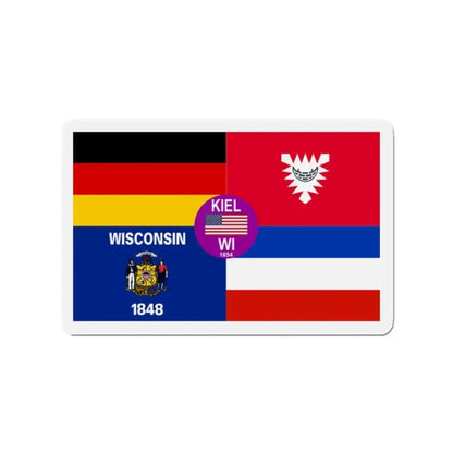 Flag of Kiel Wisconsin - Refrigerator Magnet 2 Inch - The Sticker Space