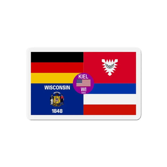 Flag of Kiel Wisconsin - Refrigerator Magnet 6 Inch - The Sticker Space