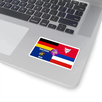 Flag of Kiel Wisconsin (United States) STICKER Vinyl Kiss-Cut Decal - The Sticker Space