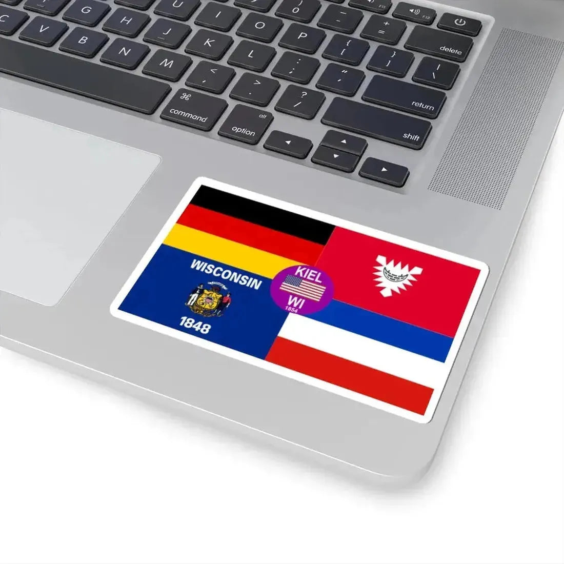 Flag of Kiel Wisconsin (United States) STICKER Vinyl Kiss-Cut Decal - The Sticker Space