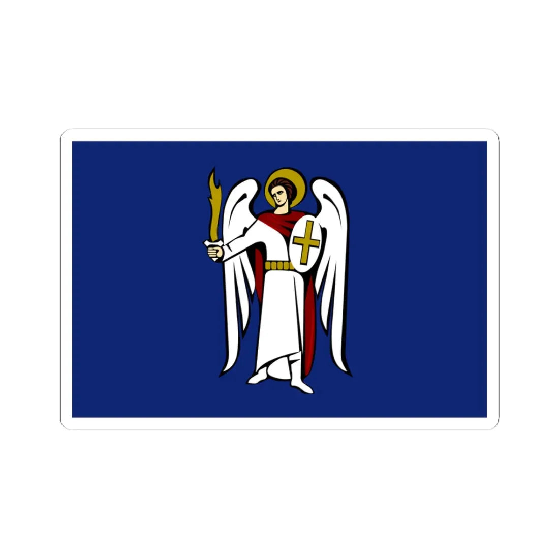 Flag of Kiev (Ukraine) STICKER Vinyl Kiss-Cut Decal 3 Inch White - The Sticker Space