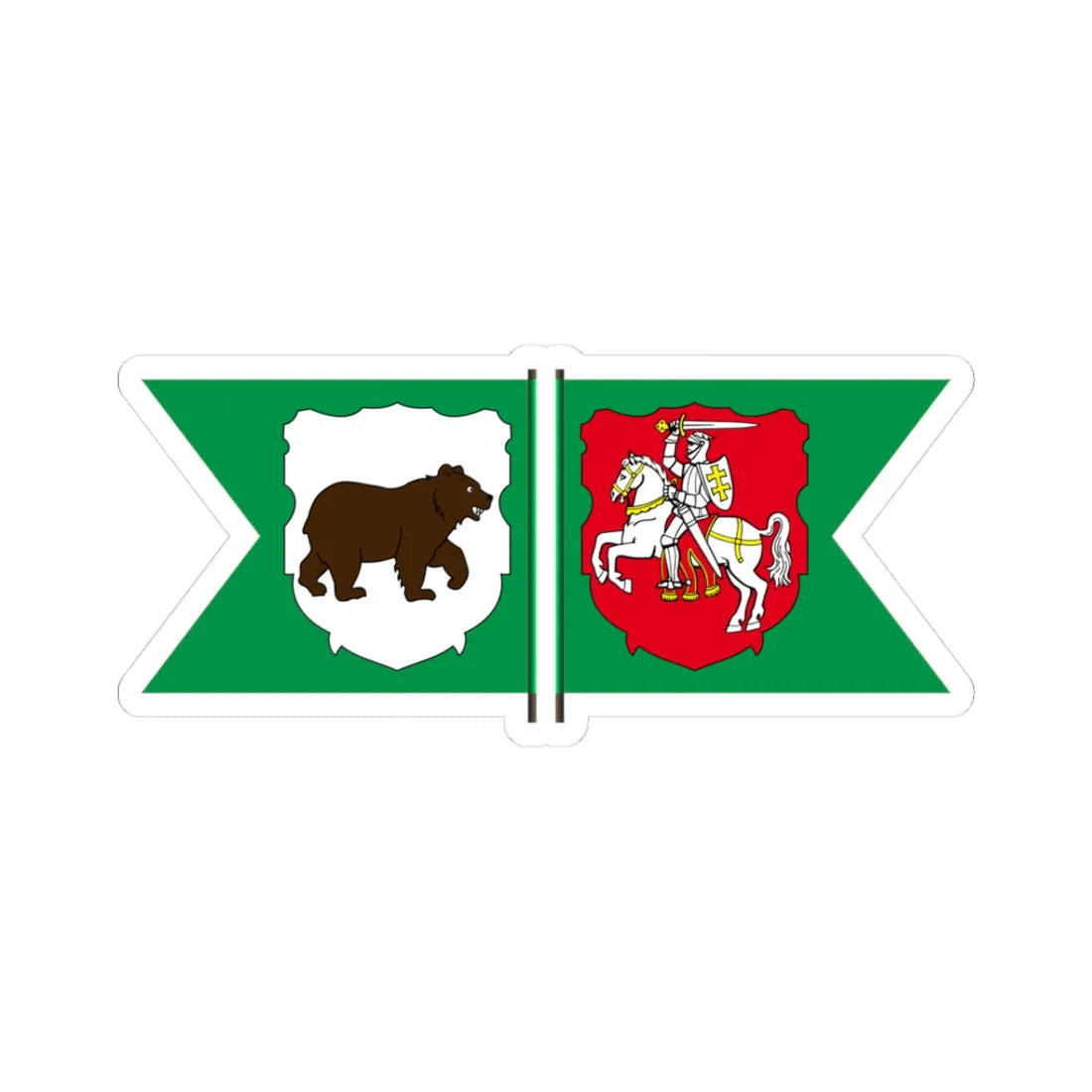 Flag of Kiev Voivodeship 1529-1569 (Belarus) (Coat of Arms) STICKER Vinyl Kiss-Cut Decal 3 Inch White - The Sticker Space