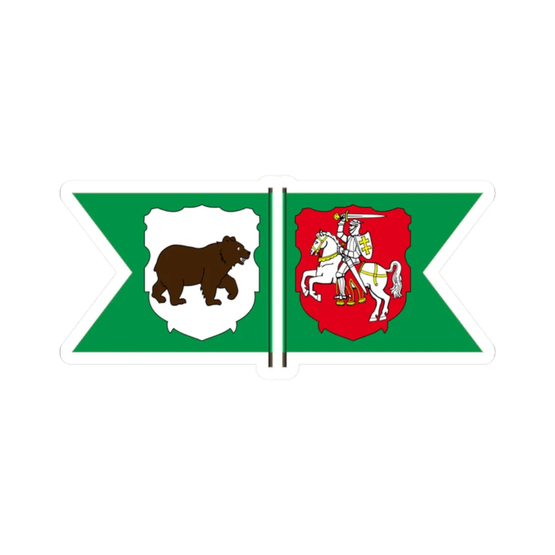 Flag of Kiev Voivodeship 1529-1569 (Belarus) (Coat of Arms) STICKER Vinyl Kiss-Cut Decal - The Sticker Space