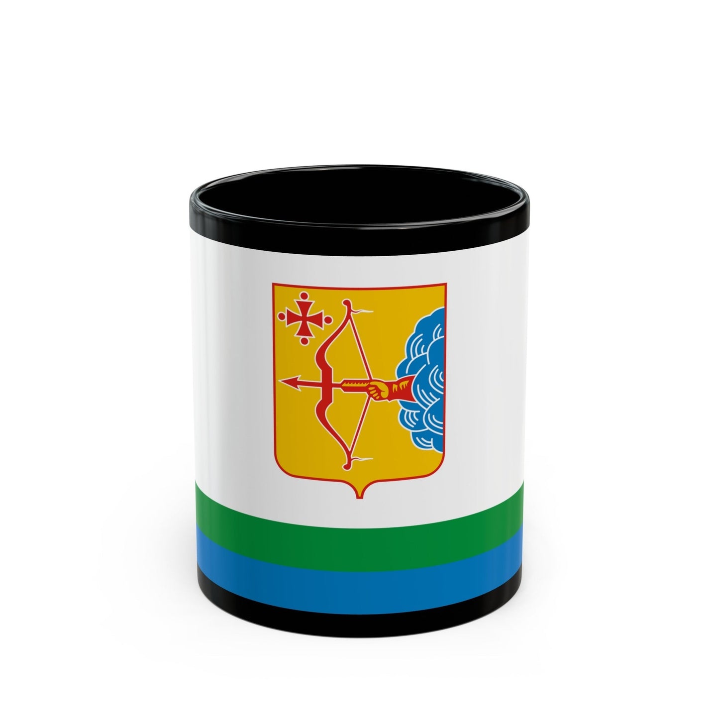 Flag of Kirov Oblast Russia - Black Coffee Mug-11oz-The Sticker Space