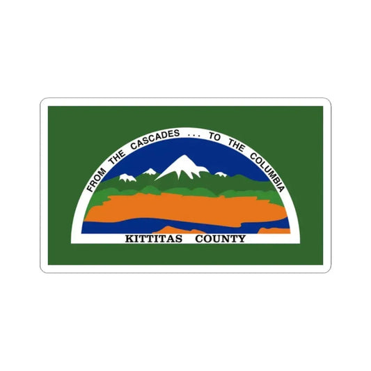 Flag of Kittitas County Washington (United States) STICKER Vinyl Kiss-Cut Decal 2 Inch White - The Sticker Space