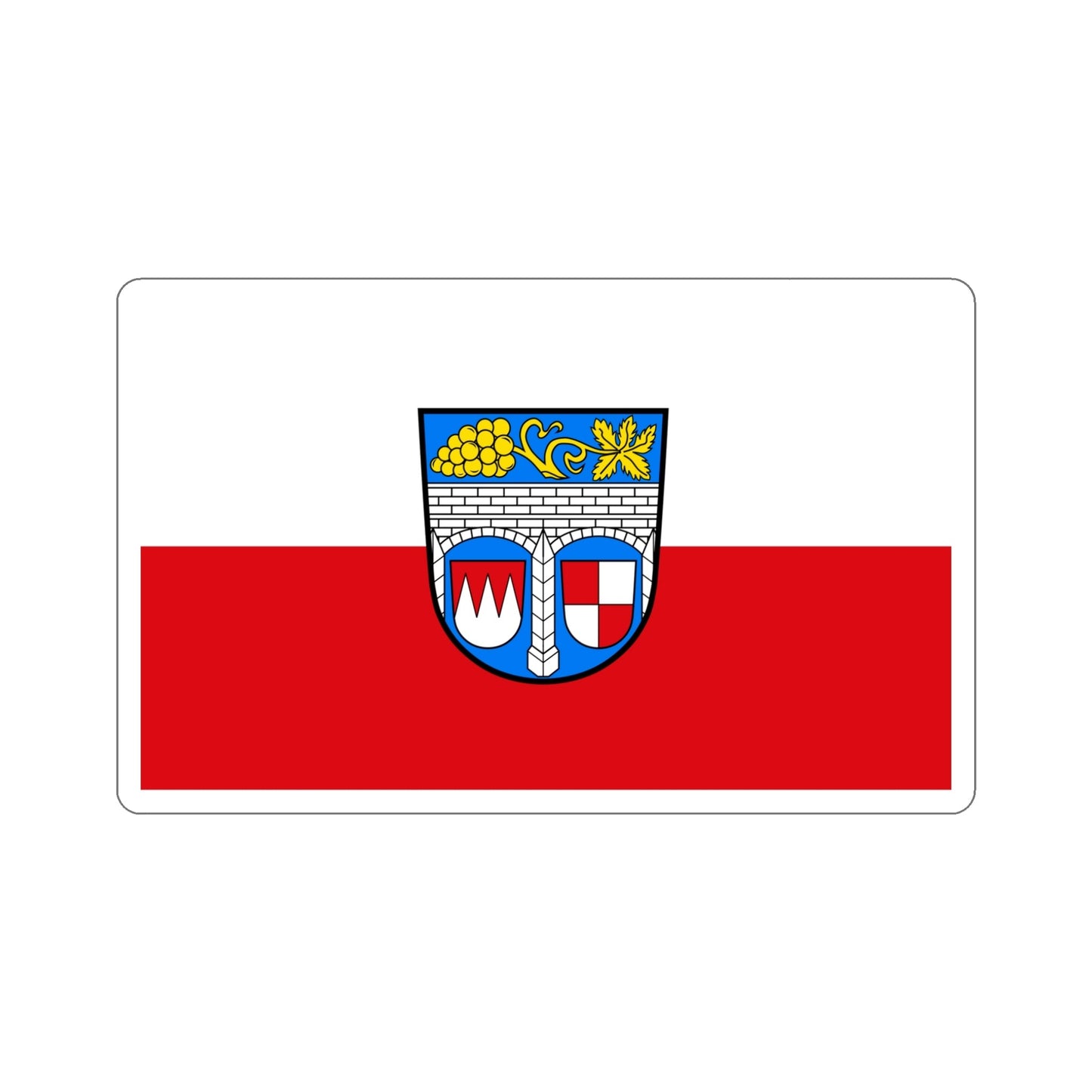 Flag of Kitzingen Germany STICKER Vinyl Die-Cut Decal-5 Inch-The Sticker Space