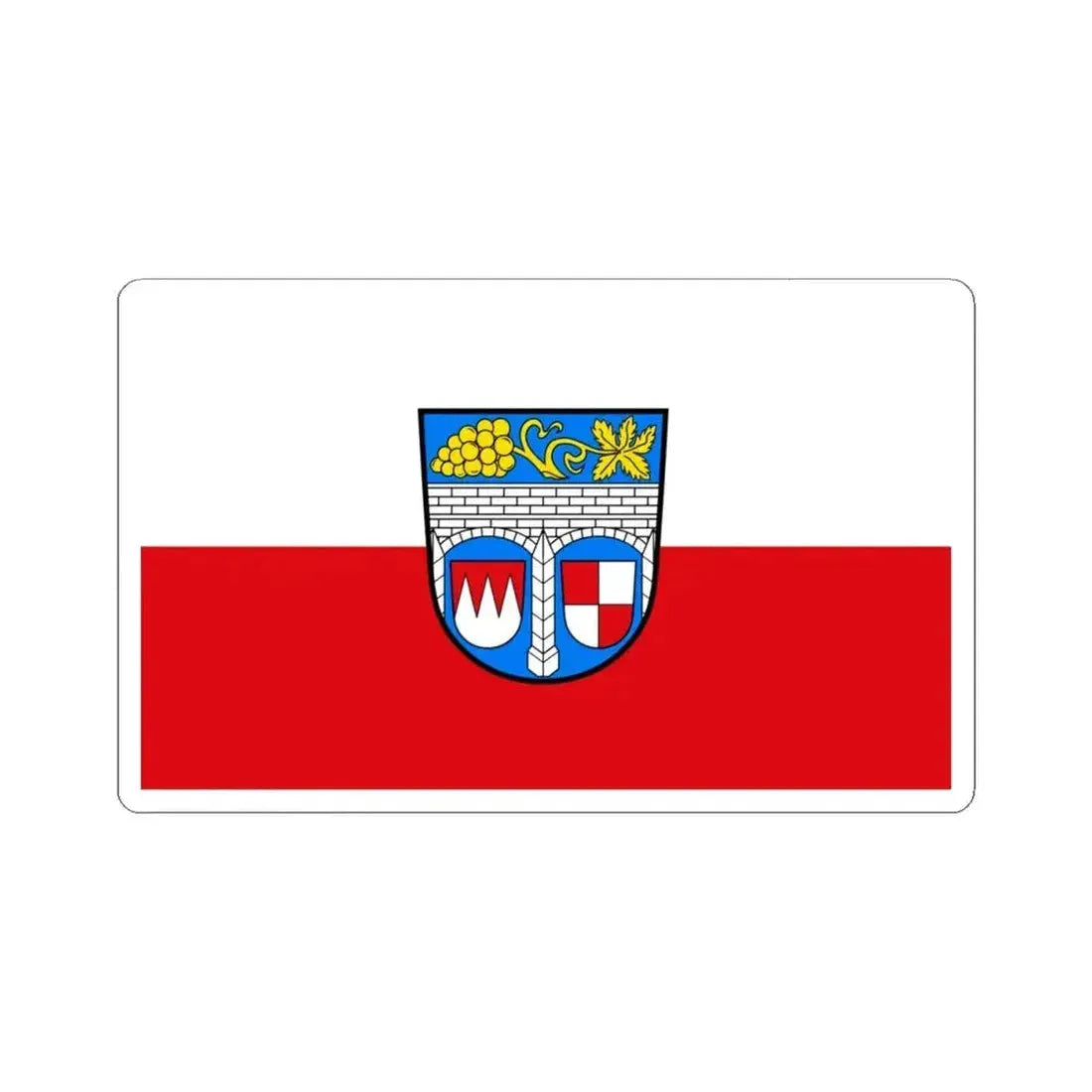 Flag of Kitzingen Germany - STICKER Vinyl Kiss-Cut Decal 4 Inch White - The Sticker Space